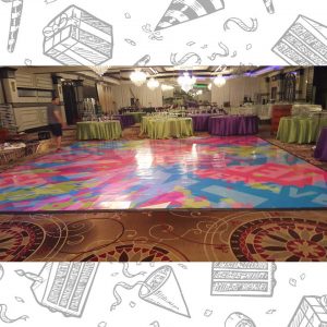 white custom dance floor wrap south florida dance floor white vinyl custom printed boca raton florida (5)